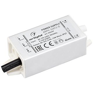 Блок питания ARPV-24012-D (24V, 0.5A, 12W) (IP67 Металл, 3 года)
