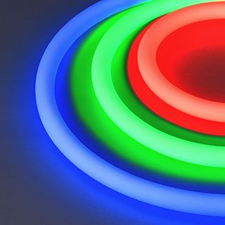 Светодиодная лента герметичная MOONLIGHT-TOP-F280-D25mm 24V RGB 360deg (14.4 W/m, IP65, 3535, 5m)