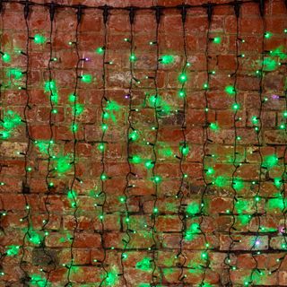 Гирлянда светодиодная Занавес 2х1,5м 360 LED ЗЕЛЕНЫЙ черный ПВХ IP65 эффект мерцания 230 соединяется