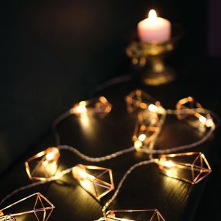 Гирлянда светодиодная Кристаллы бронзовые 10 LED, 1,5 м, прозрачный ПВХ, теплый белый свет свечения,