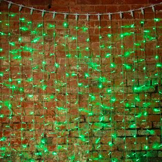 Гирлянда светодиодная Занавес 2х1,5м 360 LED ЗЕЛЕНЫЙ прозрачный ПВХ IP65 постоянное свечение 230В со